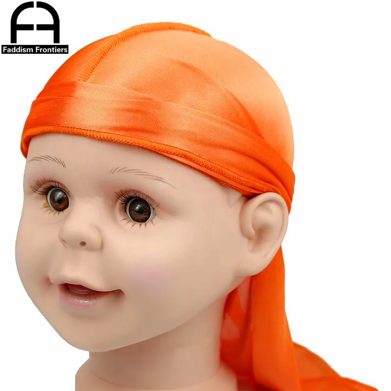 Папы и детей шелковистой Durags набор банданы тюрбан шляпа мальчиков шелк DuRag волны Кепки оголовье аксессуары для волос бандана