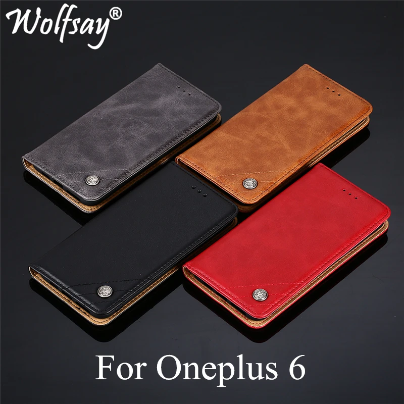 Чехол Wolfsay для Oneplus 6 с треугольным узором откидной из искусственной кожи и