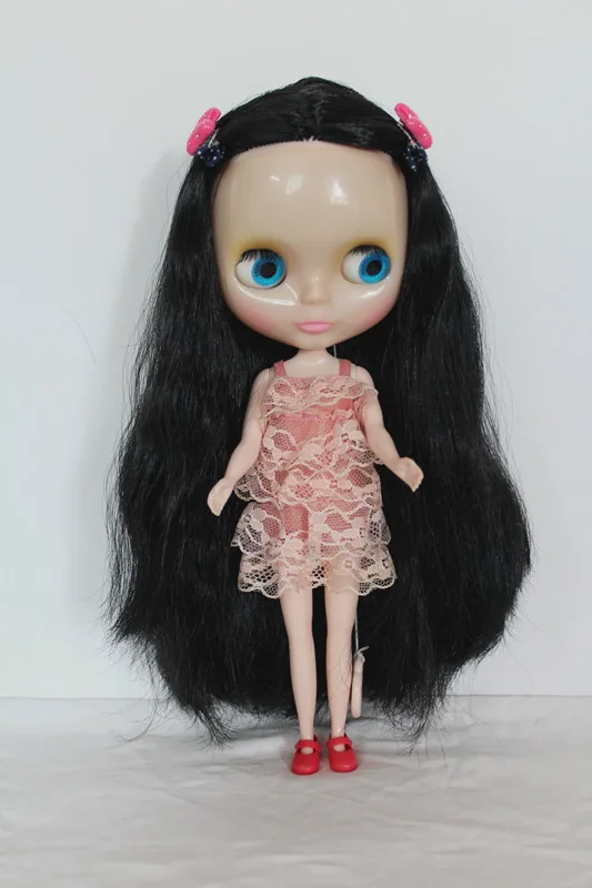 Blygirl Black straight hair nude doll Blyth transparent skin ordinary body seven joints change their own makeup | Игрушки и хобби
