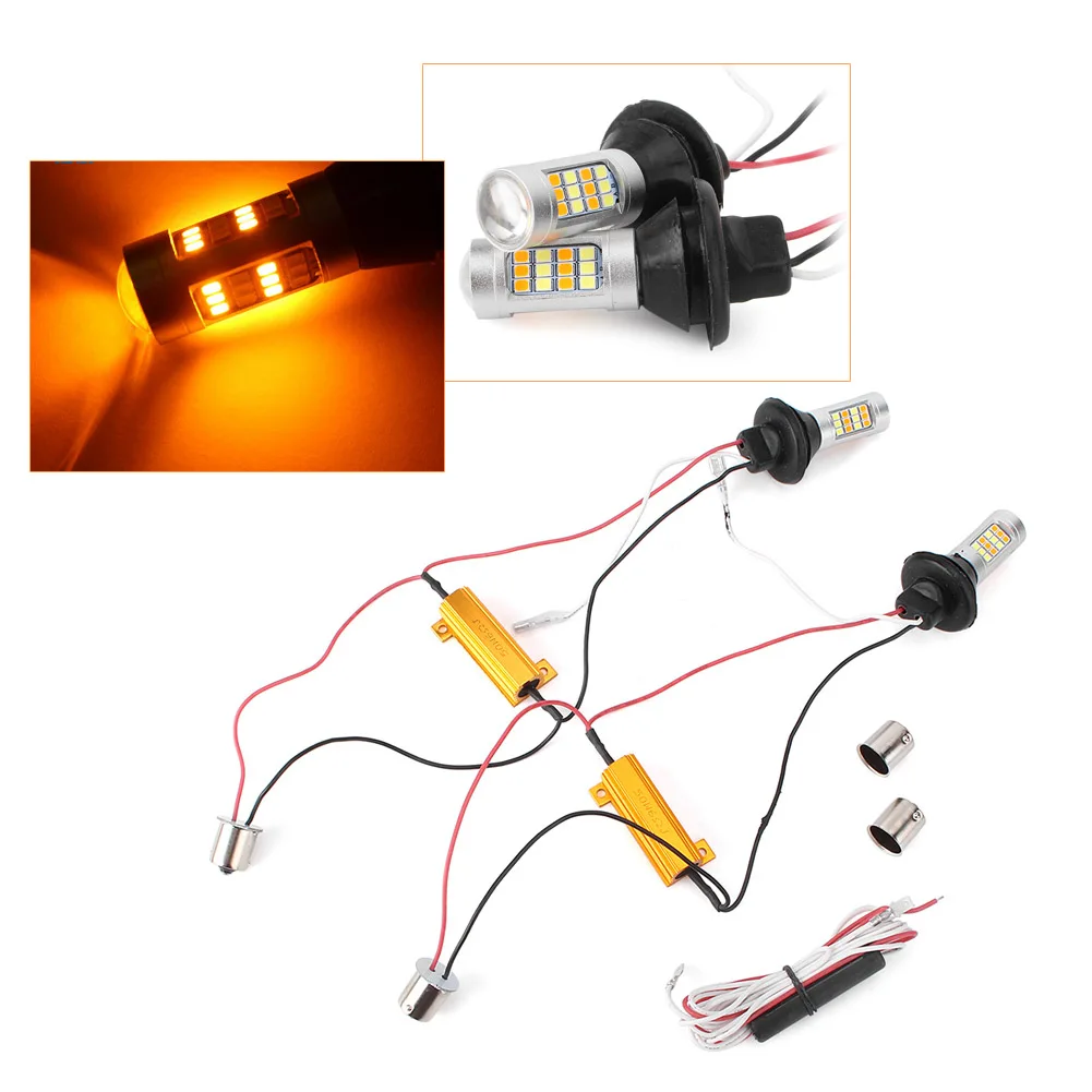 2X 1156 P21W BA15S 2835 42 SMD Янтарный/Белый светодиодный переключатель СВЕТОДИОДНЫЙ