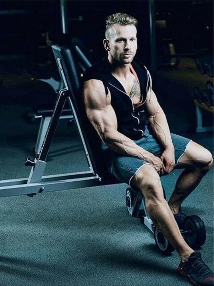 MUSCULARITY Рождественская мужская Толстовка без рукавов майка для бодибилдинга фитнеса толстовки с капюшоном одежда Hombre