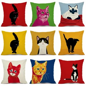 Наволочка для подушки с котом XUNYU, 45x45 см, KTM001, чехол для подушки с изображением животных