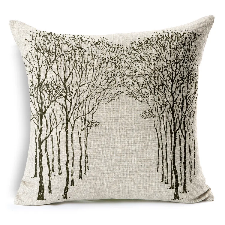 Толстые птица с принтом бабочки Чехол для подушки Лес Дерево декоративные
