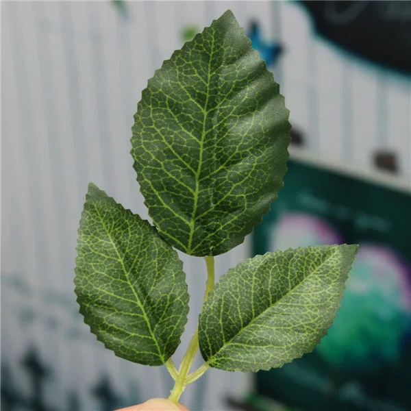 Искусственные шелковые листья розы зеленые для ручной работы сделай сам