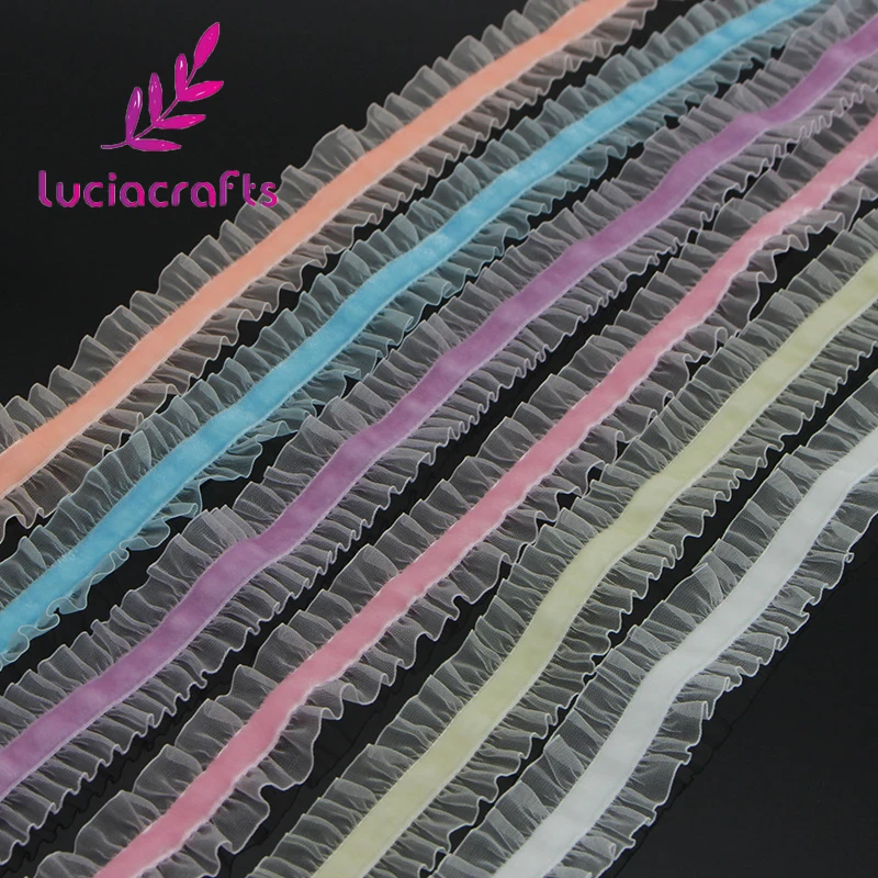 Lucia Crafts органза эластичные кружевные ленты 2/6 ярдов/партия 25 мм отделка швейная