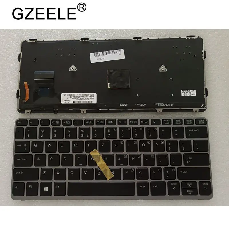 Teclado do Portátil para hp Backlight com Ponto com Retroiluminado Moldura de Prata Novo Elitebook g2 720 725 Eua 820 g1