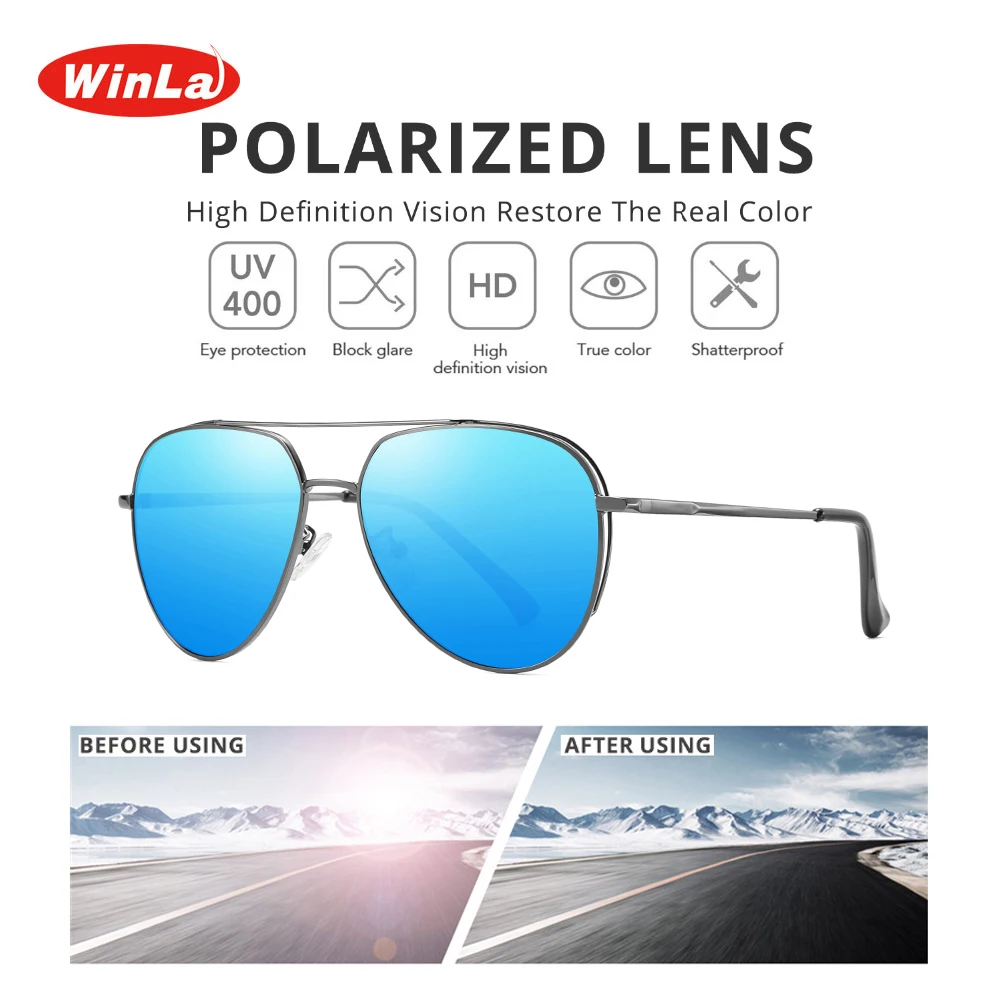Мужские и женские солнцезащитные очки Winla классические поляризационные с