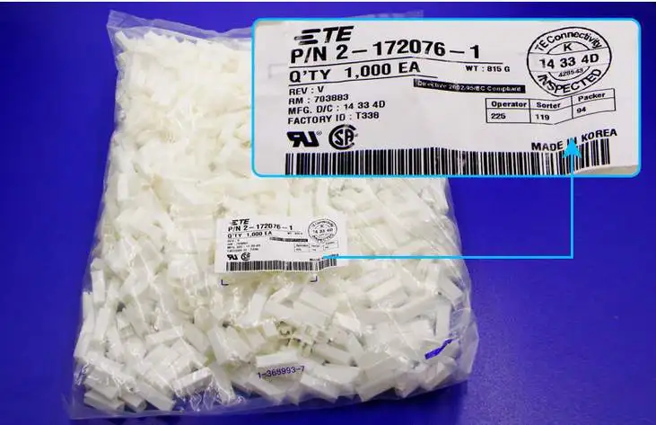 2-172076-1 CONN RCPT HSG 0,25 1POS натуральные соединители Корпуса TE 100% новые и оригинальные детали