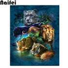 Cat для всей семьи с изображением животных, Детская Пижама с принтом лев тигр пижамы для малыша, 5d алмазная вышивка квадратныйкруглый картина, вышитая бисером картина из мозаики и бриллиантов украшения