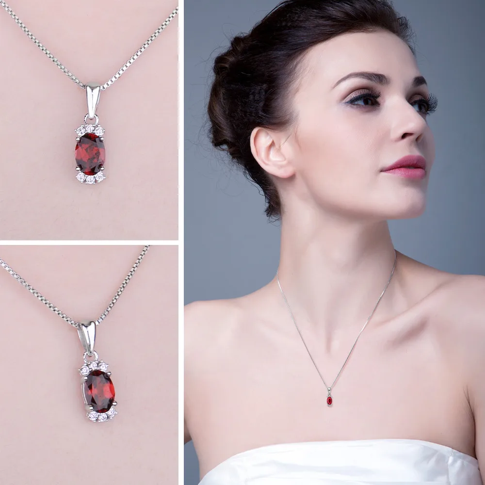 Jewelrypalace 1.2ct овальный Природный гранат Подвески для Для женщин 925 серебро Мода