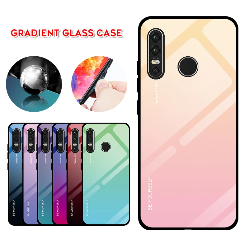 Градиентный чехол из закаленного стекла для Huawei P30 P20 Lite Pro стеклянный P Smart Plus 2019 |