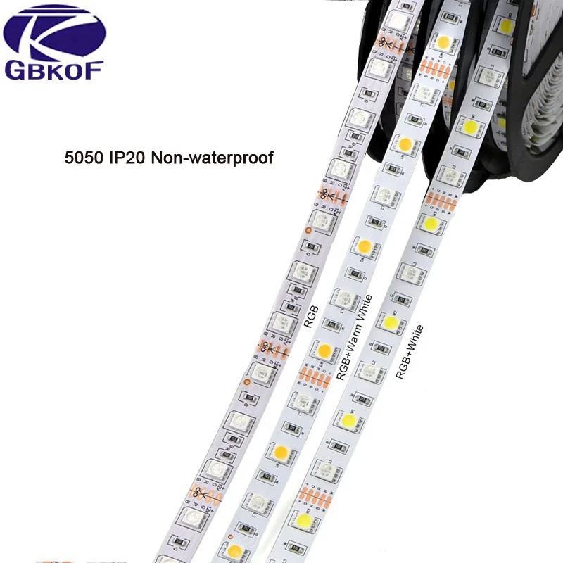 GBKOF 5050 RGB светодиодный водонепроницаемый 5 м светодиодный светильник 12 В RGBW RGBWW белый теплый белый синий красный зеленый желтый цвет