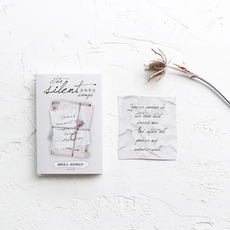 30pcs/lot English Letters Postcard Message Notes Memo Cards Paper Bookmark Envelop Gift Wish Card Stationery|letter paper stationery|letter