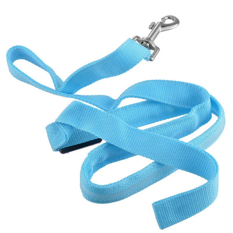Blue Hoomall поводок для собак с ночным светодиодный нейлоновый Открытый регулируемый для собаки жгут Сетка шаблон поводки аксессуары для домашних животных, собак 1 шт - Цвет: Blue