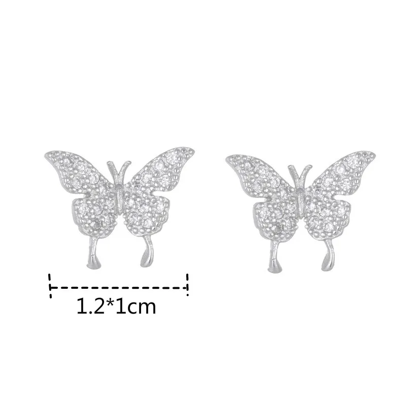 

Flyleaf 925 Sterling Silver Cubic Zirconia Butterfly Earrings For Women Fashion Style Girl Sterling-silver-jewelry