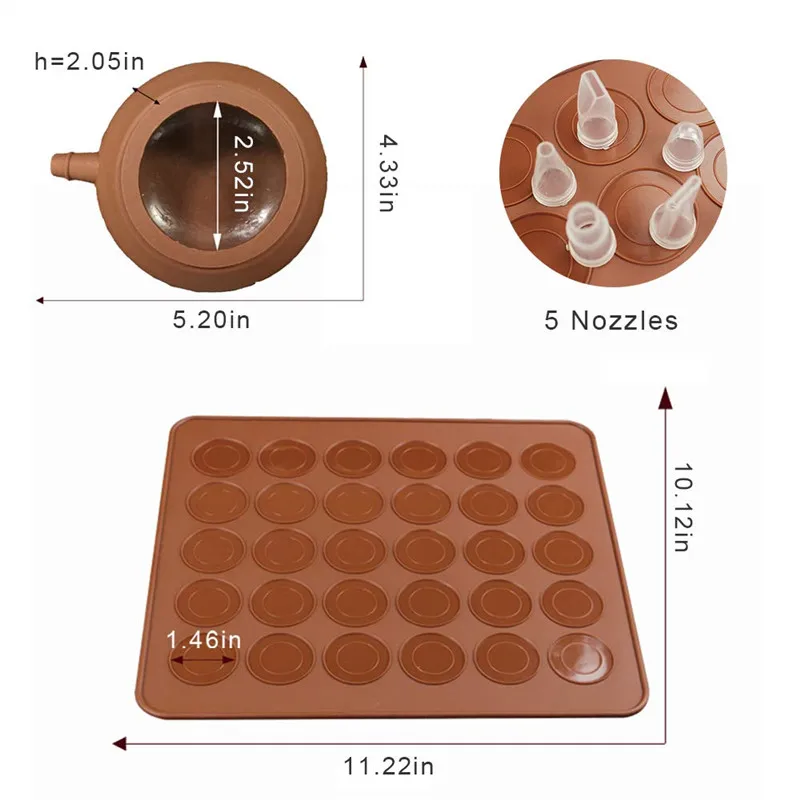 Антипригарный силиконовый коврик для выпечки Макарон домашняя кухня