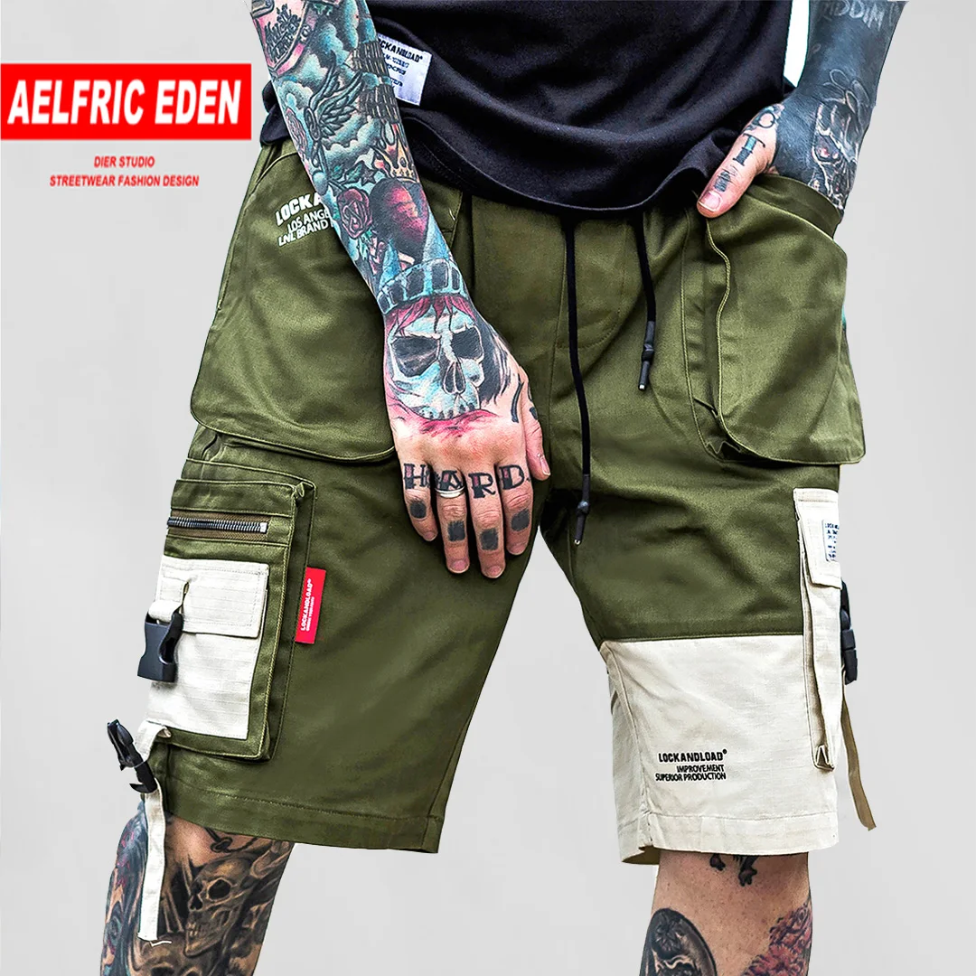 Aelfric Eden накладные карманы шорты Для мужчин 2019 летние по колено брюки для девочек с эластичной резинкой на