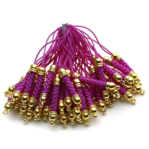 Hot Pink 25 шт./лот, 14 цветов, подвесной ремешок для мобильного телефона, цепочка, плетеный шнур, проволока с отверстием для брелка, шарм, сделай сам, ювелирное изделие - Цвет: Hot Pink