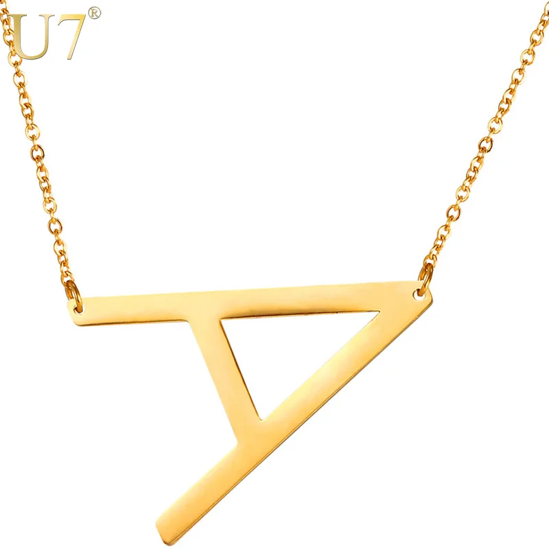 

U7 Alphabet Initial Name Necklaces Choker Personalized Stainless Steel Statement Jewelry Women Gift Letter A-Z Necklace P1102