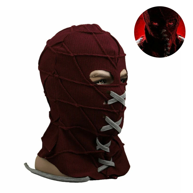 Яркий Красный Капот страшный Шлем Ужаса для косплея трикотажная маска с полной