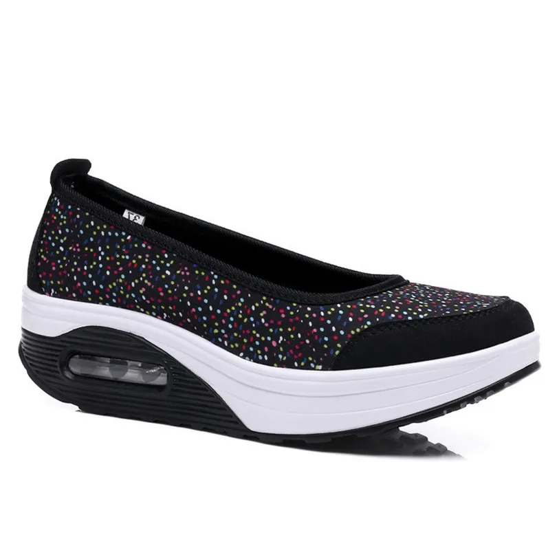 Женские туфли-качели с цветочным принтом LIN KING легкие дышащие туфли на платформе