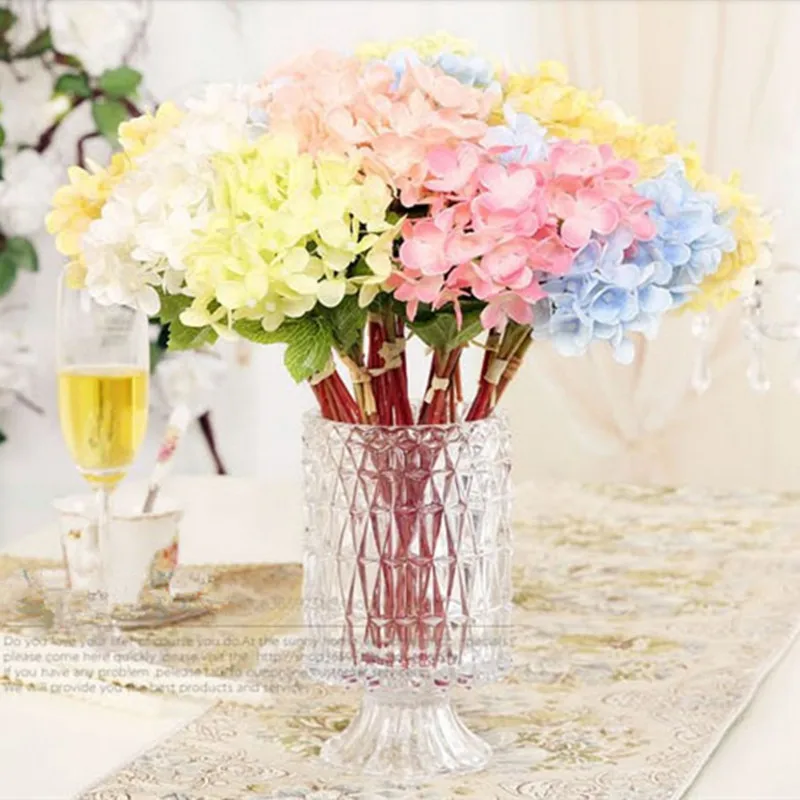 10 головок Искусственные цветы гортензии шар букет поддельные шелк Сделай Сам