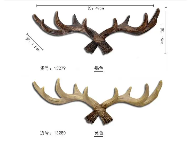 Ретро вешалка для пальто украшение оленьи рога голова оленя животное подвесной