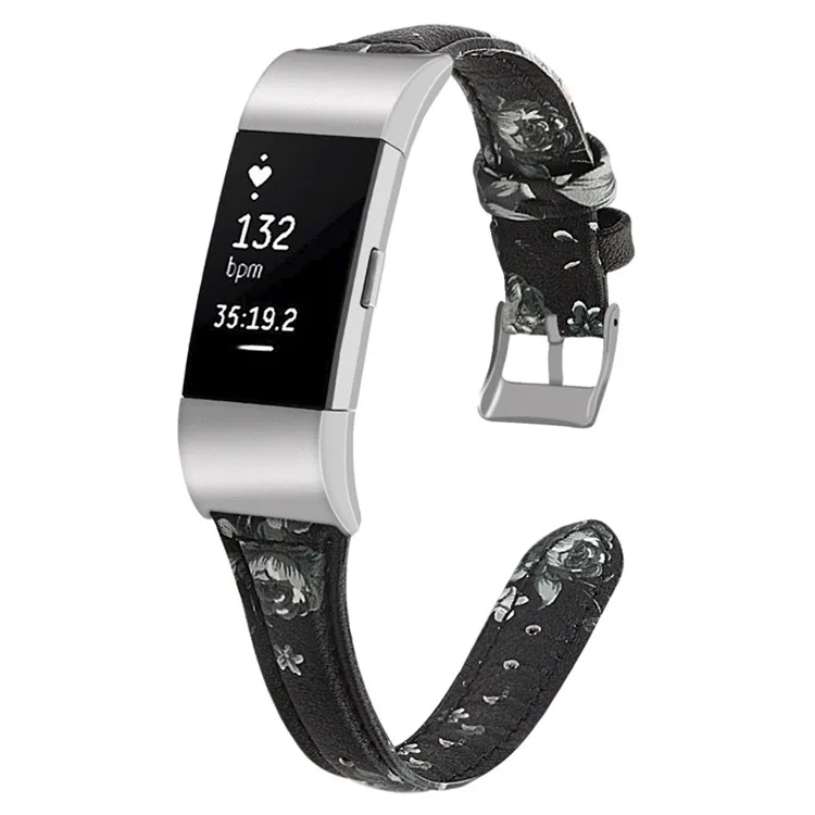 Полосы для браслета FitBit Charge 2 кожи Роза Золотые ремешки для FitBit Charge 2 кожаный браслет с ремешком ремешок для часов кожаный ремешок - Цвет ремешка: gray-flower