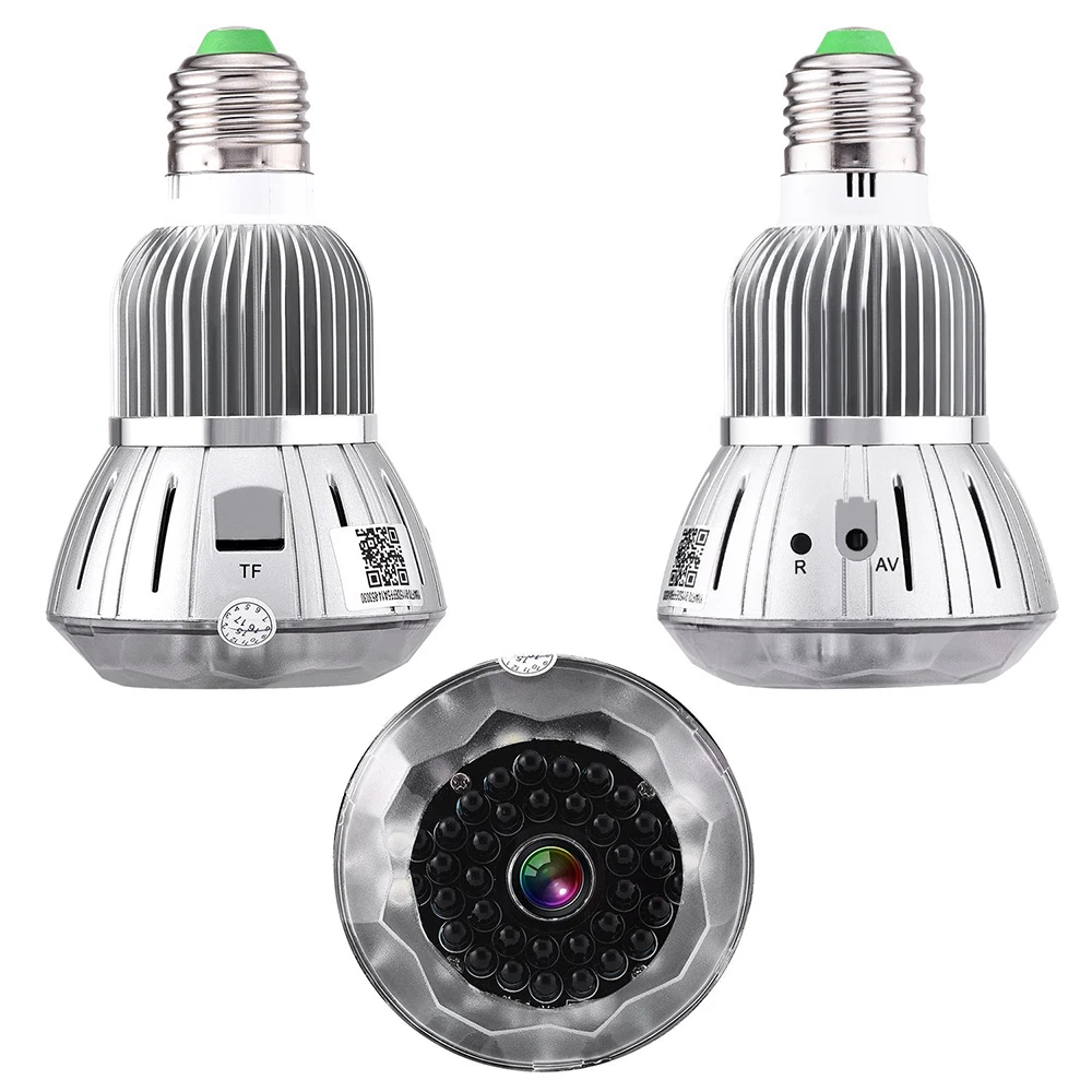 Wi Fi мини IP HD 1080 P 2MP Крытый беспроводной E27 интерфейс питания Умная лампа Домашняя