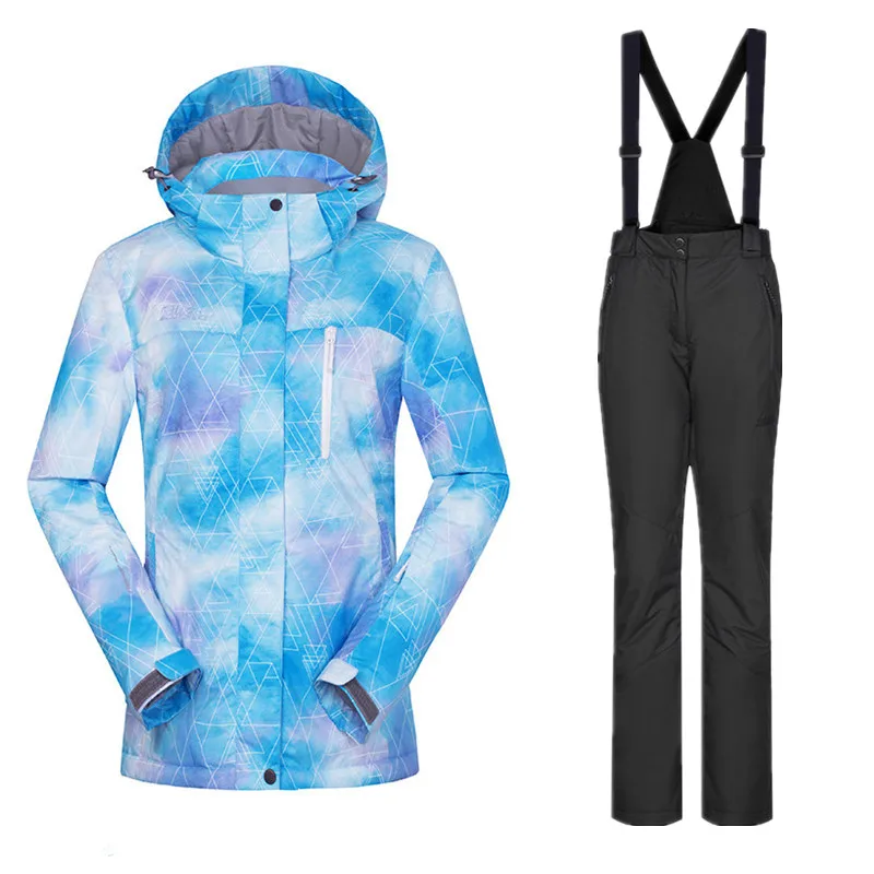 blue black Горнолыжный костюм женский,лыжный костюм женский,зимний костюм женский,сноуборд, лыжный костюм,зимняя куртка для женщин,куртка женская зимняя,горнолыжный костюм, лыжи,лыжные костюмы женские,костюм зимний женский,брючны - Цвет: blue black