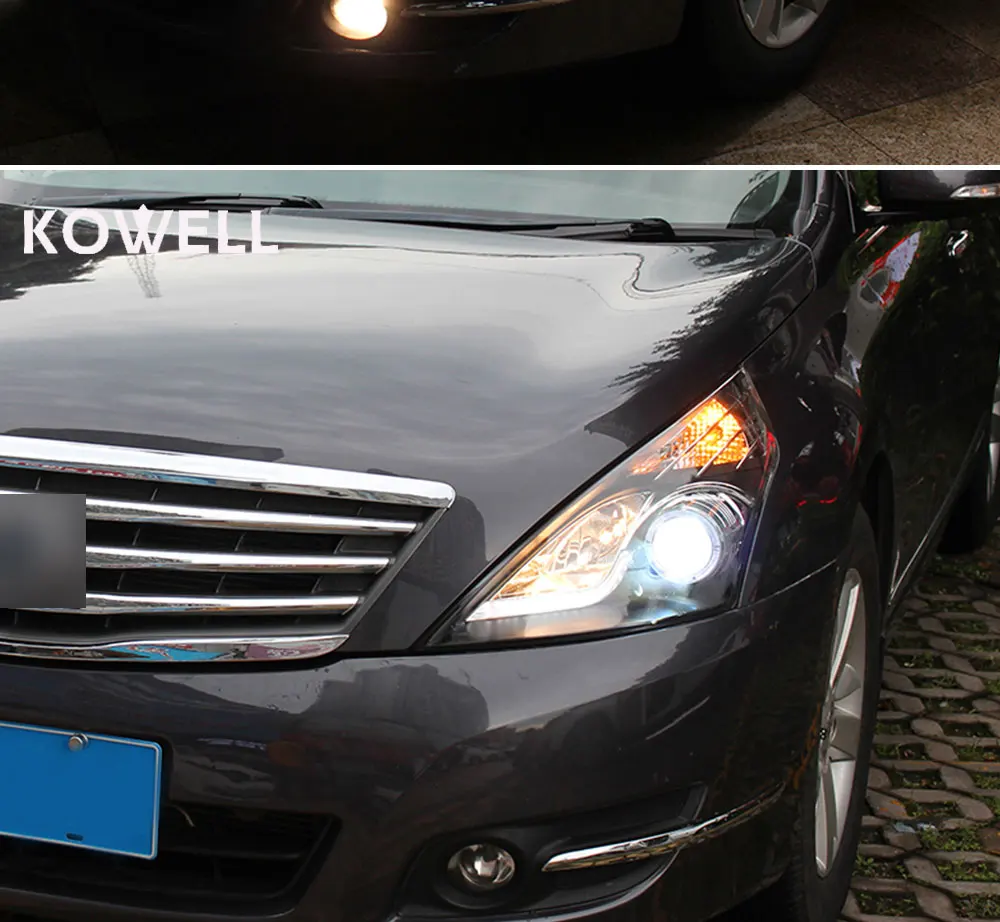 KOWELL автомобильный Стайлинг для Nissan Teana фары 2008-2012 Teana светодиодные фары drl H7 hid Q5 Биксеноновые линзы ближнего света