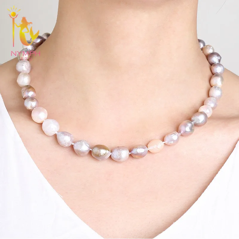 [NYMPH] ожерелье с жемчугом в стиле барокко ювелирные изделия из натурального