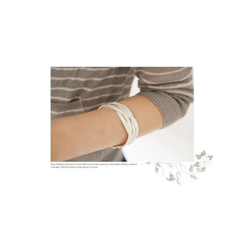 Два цветной браслет 2017 новая мода Европа и США Плетеный шип металлический провод