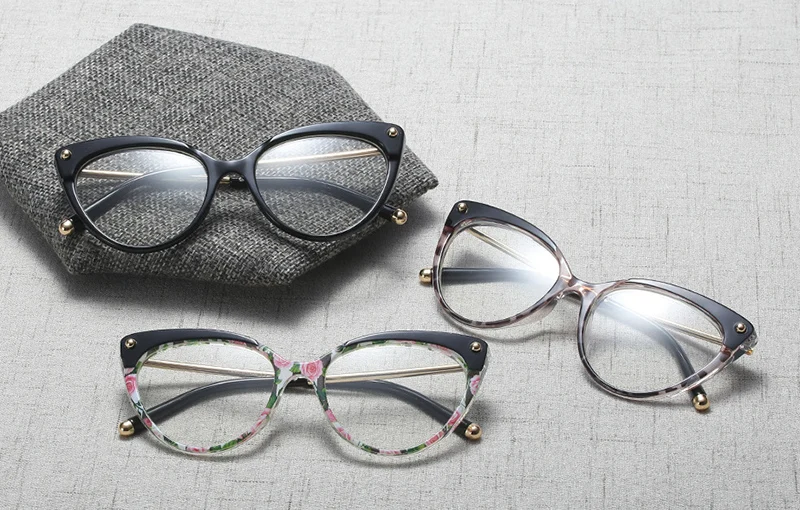 SHAUNA TR90 Temple Tip Retro Women Cat Eye Glasses Frame Fashion Mix Colors Eyeglasses Frame