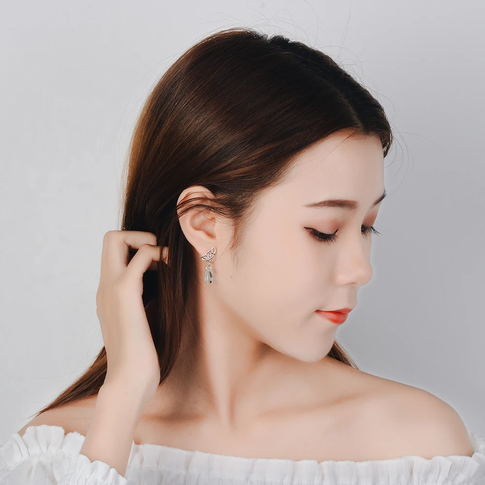 Женские Висячие серьги Todorova синие искусственные висячие с крыльями бабочек и