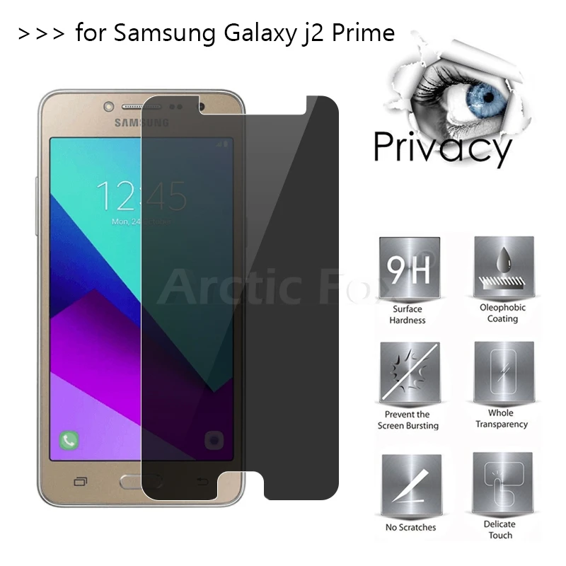 Высококачественное антишпионское закаленное стекло 2.5D Arc Edge для Samsung Galaxy J2 Prime