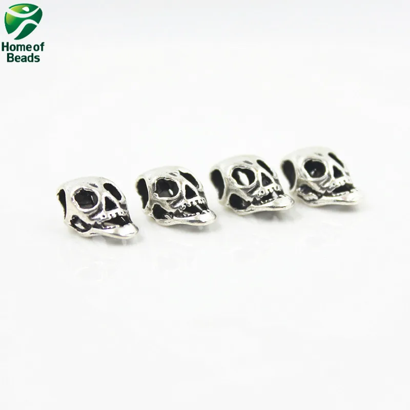 

Fashion Antique Silver Color DIY Skeleton Charms Skull For Jewelry Making Handmade 15x8mm 10pcs ZA1280