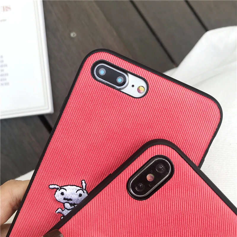 WTSZKL Чехол для мобильного телефона с вышивкой из мультипликационной ткани iPhone Xs Max