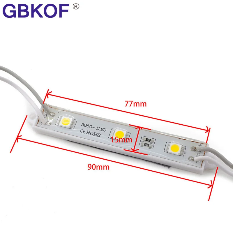 10 шт. 5050 SMD 3 светодиодный s модуль белый/теплый белый Водонепроницаемый световая