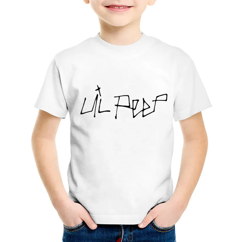 Модные детские футболки с принтом RIP Lil летние круглым вырезом для мальчиков и