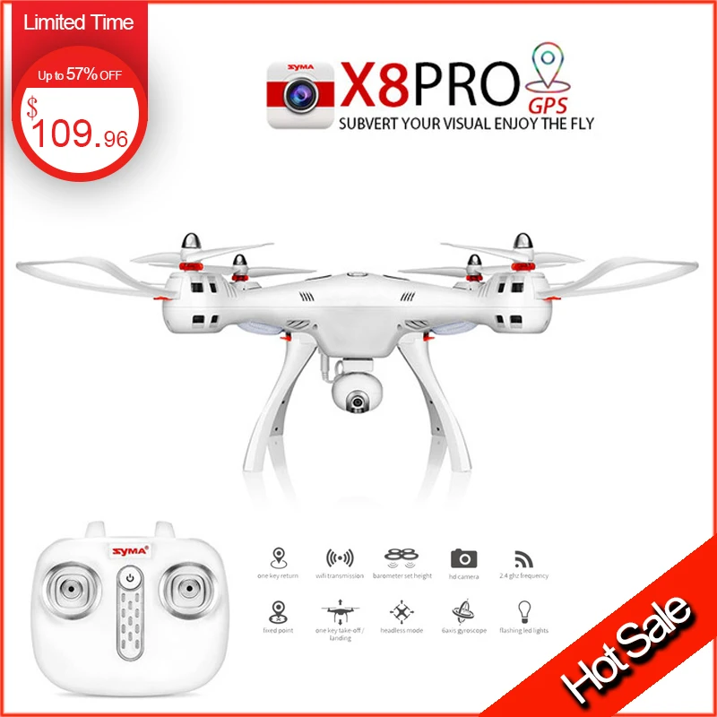 Профессиональный Новый Syma X8 PRO Дроны с HD wifi FPV 720p камера включает gps Квадрокоптер