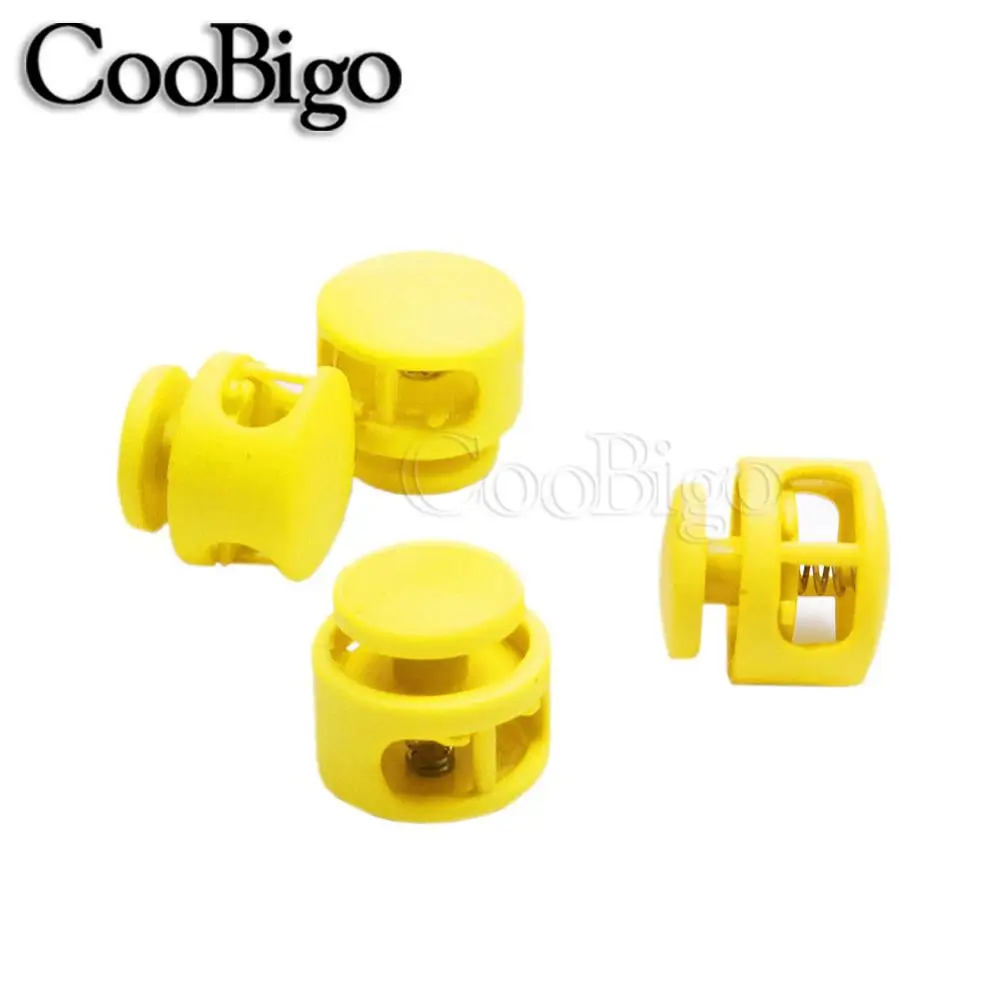 Yellow 50 шт. 16,5 мм* 16,5 мм цветной паракордовый зажим для шнура с 2 отверстиями фиксатор для шнурков аксессуары для шнурков - Цвет: Yellow