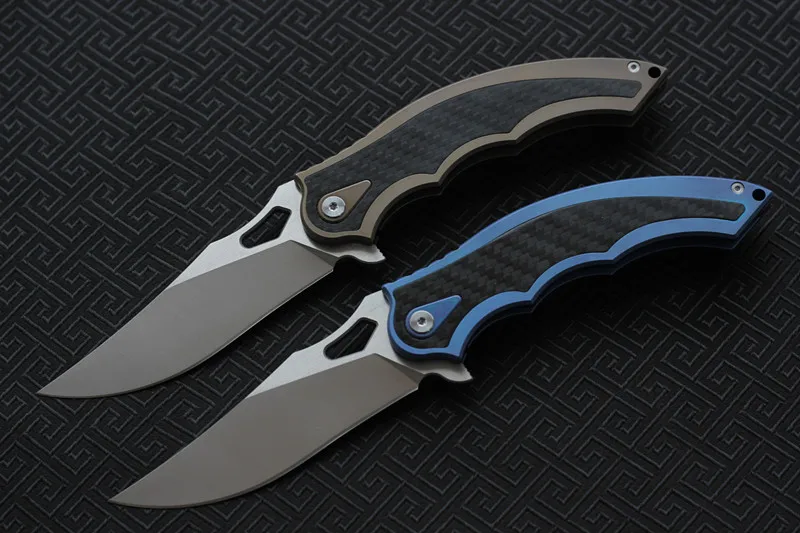 Складной нож ластик MIKER лезвие M390 CF + титановая ручка походные охотничьи