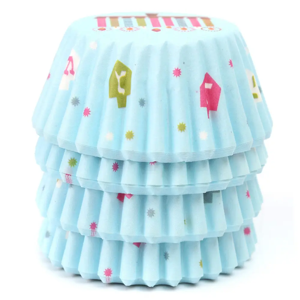 100 шт. Круглая Бумажная подставка для кексов с рисунком из мультфильма|cake cup|baking