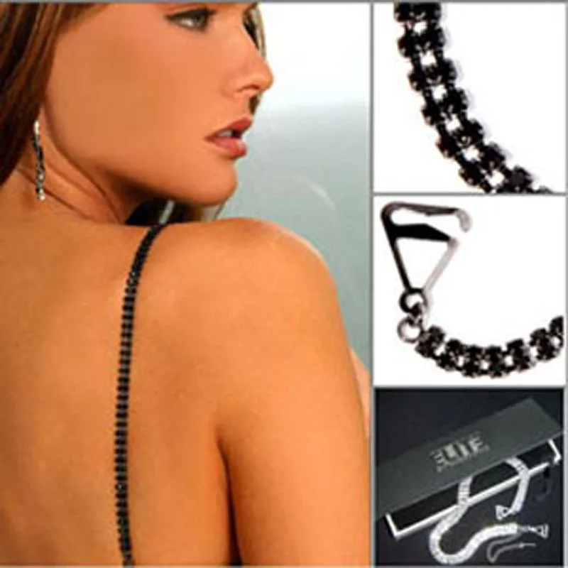 2 ряда струйно технические черные качественные бретельки для бюстгальтера с