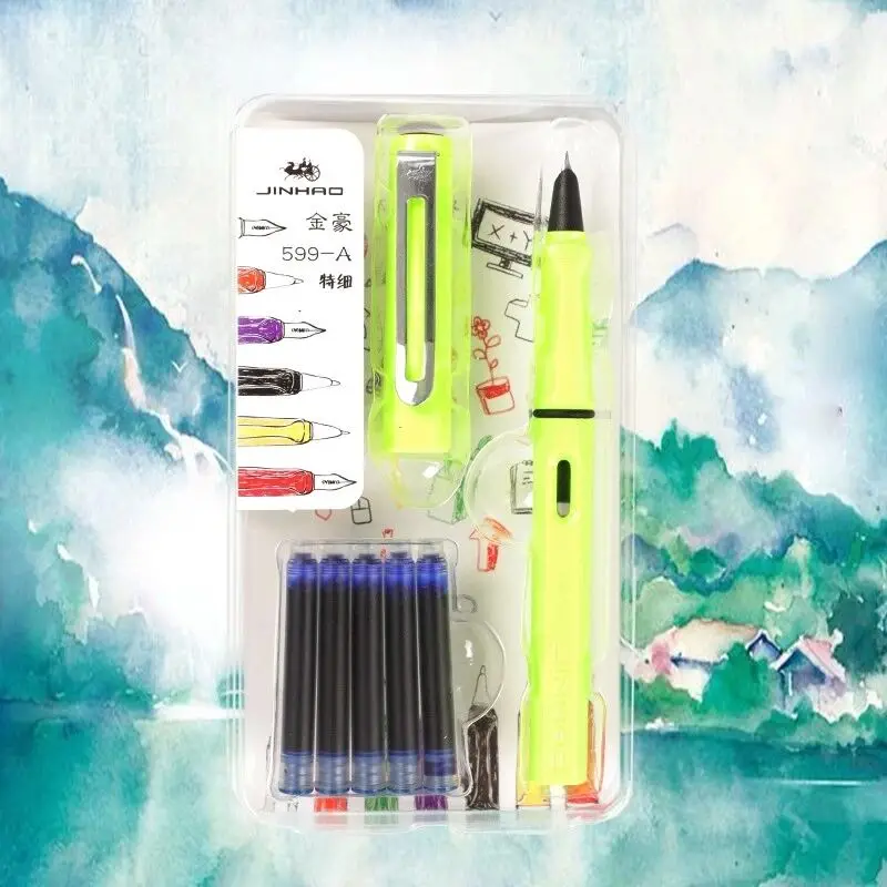 Jinhao 599a авторучка набор каллиграфия ручка Dolma Kalem Pluma Студенческая со съемным чернильным мешком ручка подарок для мальчиков и девочек прекрасный