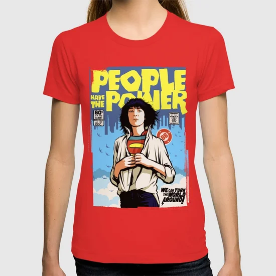 Весна лето Лучшие футболки для женщин Людей Есть Власть короткий О шеи Письмо