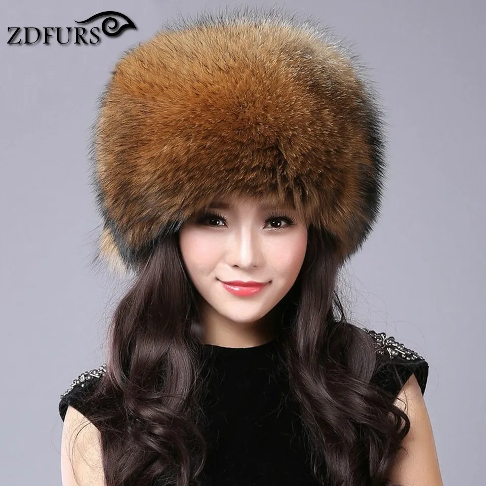ZDFURS * Бесплатная доставка Новые Модные женские зимние шапки из лисьего меха