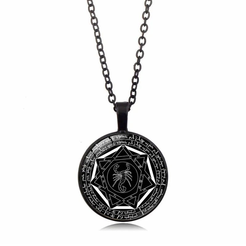 Старинные Бронзовые fashionSupernatural Devils ожерелье Trap ювелирные изделия стекло кабошон