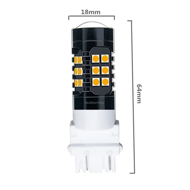 1 шт. автомобильная светодиодная лампа T25 3157 3156 3057 P27/7 Вт P27W 1500LM 27 SMD 3456|Сигнальная